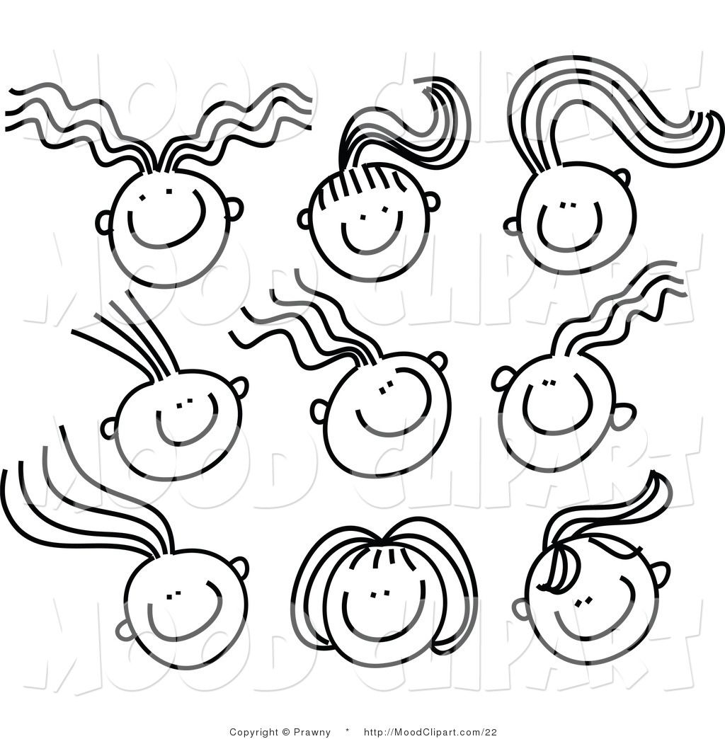 1024x1044 Stick People Clipart. Digital Collage Of Black And White Smiling