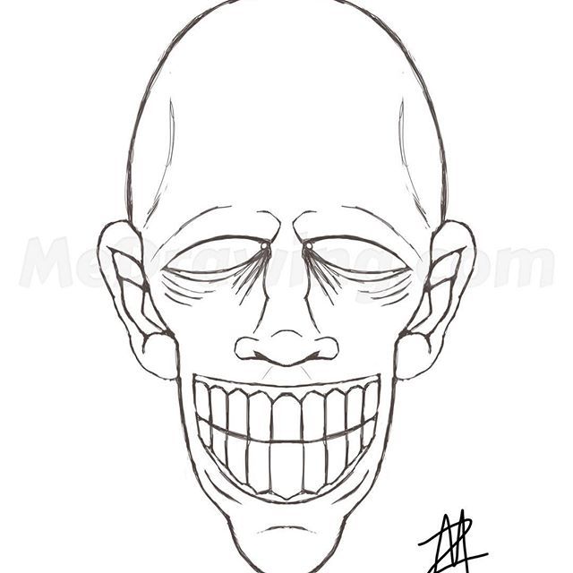 640x640 Awesome Smiling Head Ink Sketch Drawing Black And White Drawings