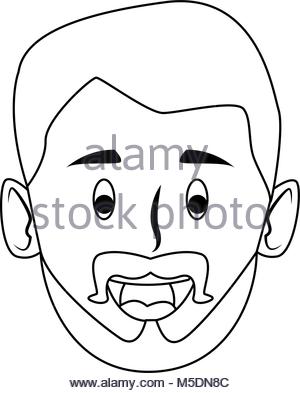 300x393 Cartoon Smiling Face Man Beard Character Close Eyes Stock Vector