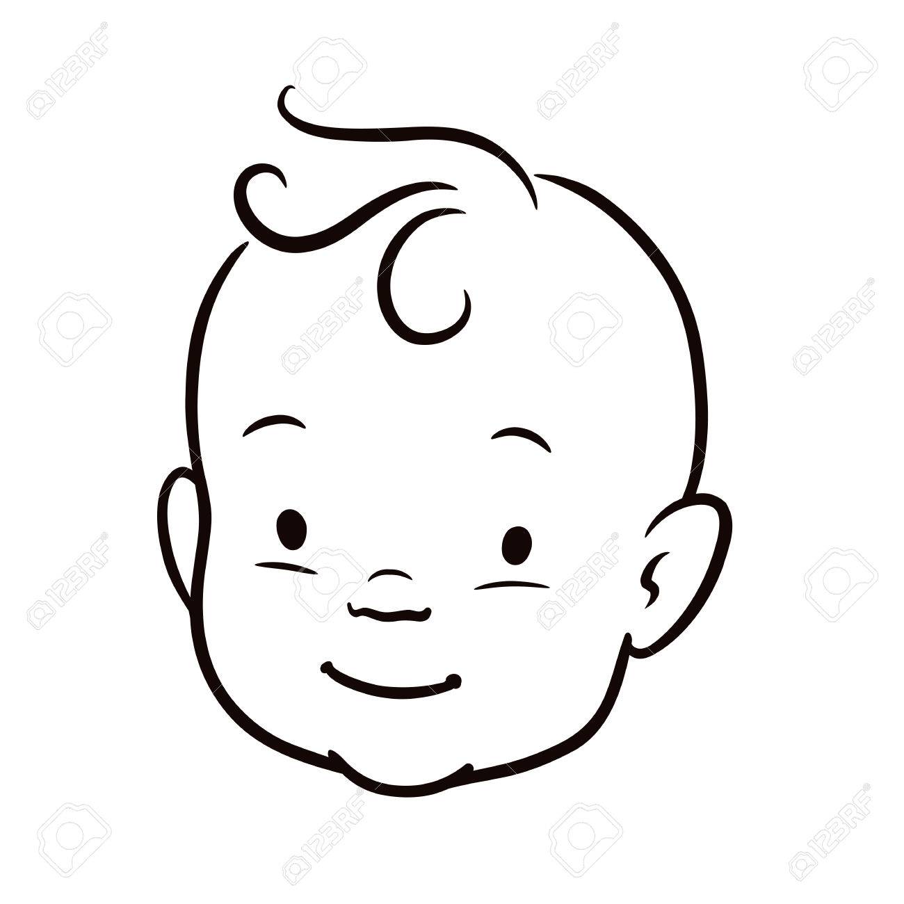 1300x1300 Blacknd White Simple Line Vector Cartoon Illustration