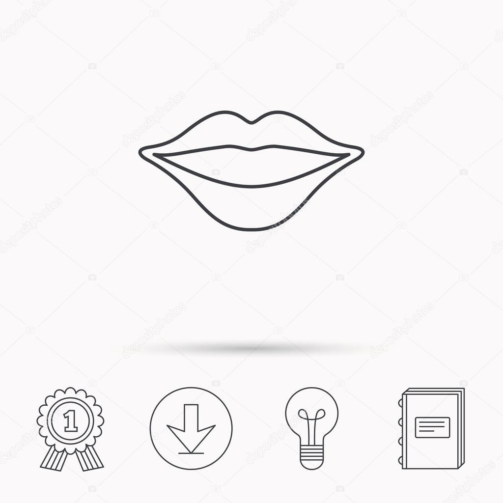 1024x1024 Lips Icon. Smiling Mouth Sign. Stock Vector Tanyastock