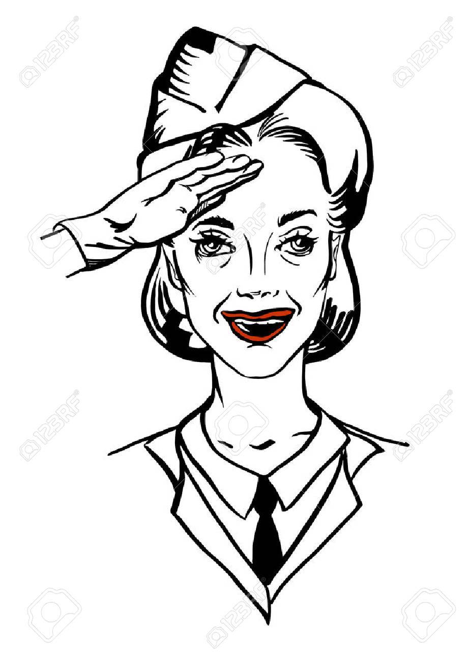 920x1300 Vector Illustration A Hand Drawn Retro Female Portrait