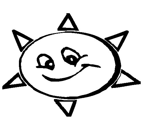 505x470 Smiling Sun Coloring Page