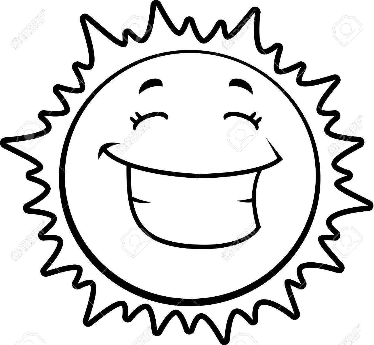 1300x1198 A Cartoon Yellow Sun Happy And Smiling. Royalty Free Cliparts