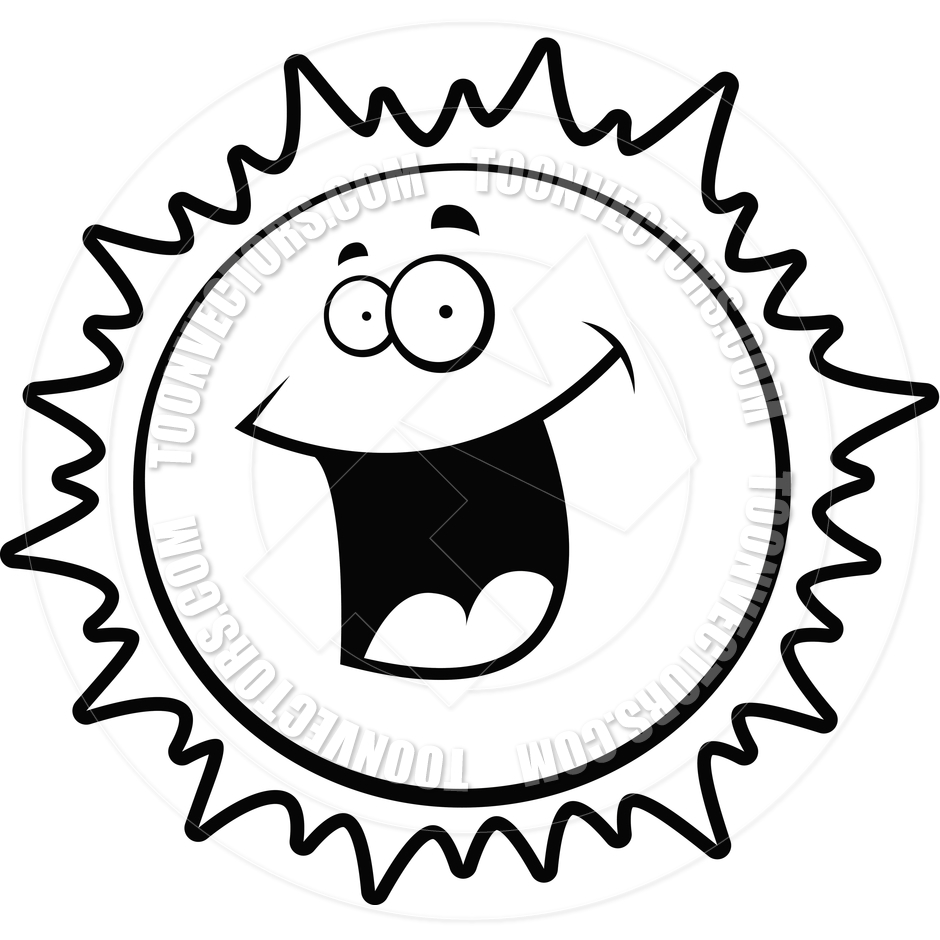 940x940 Sun Smiling (Black And White Line Art) By Cory Thoman Toon