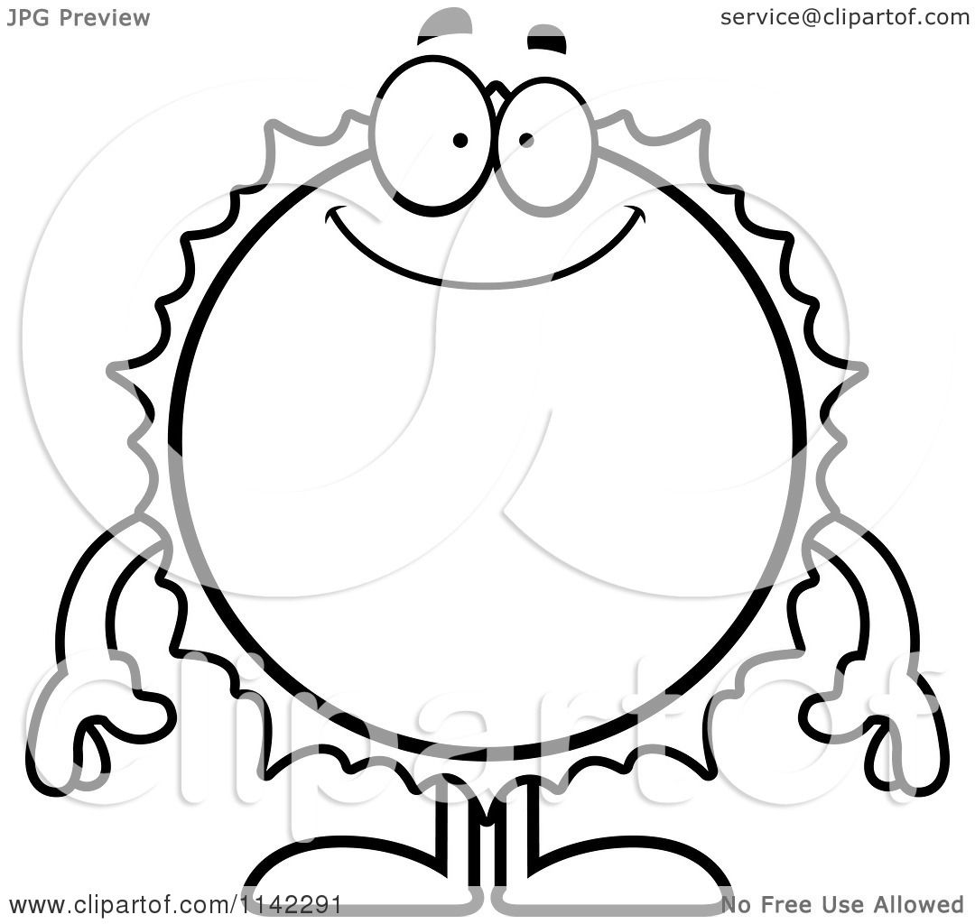 1080x1024 Cartoon Clipart Of A Black And White Smiling Sun