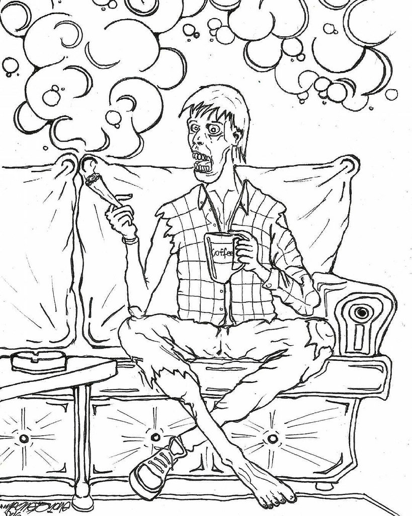 819x1024 Zombie Stoners Coloring Book Pg.1