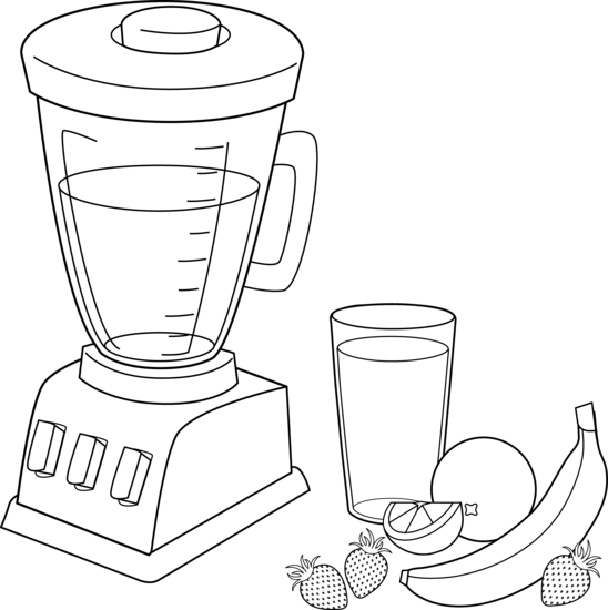 548x550 Fruit Smoothies Coloring Page