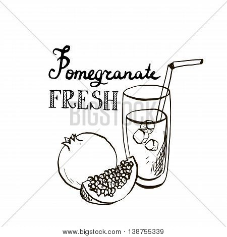 450x470 Hand Drawn Pomegranate Juice Glass Vector Amp Photo Bigstock
