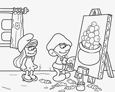 400x320 Lets Coloring Book Smurfs