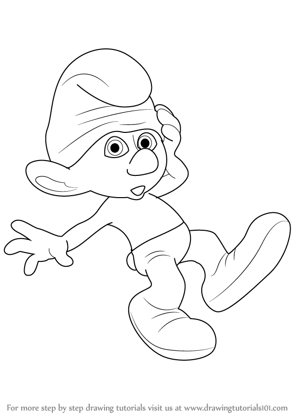 598x840 Learn How To Draw Clumsy Smurf From The Smurfs (The Smurfs) Step