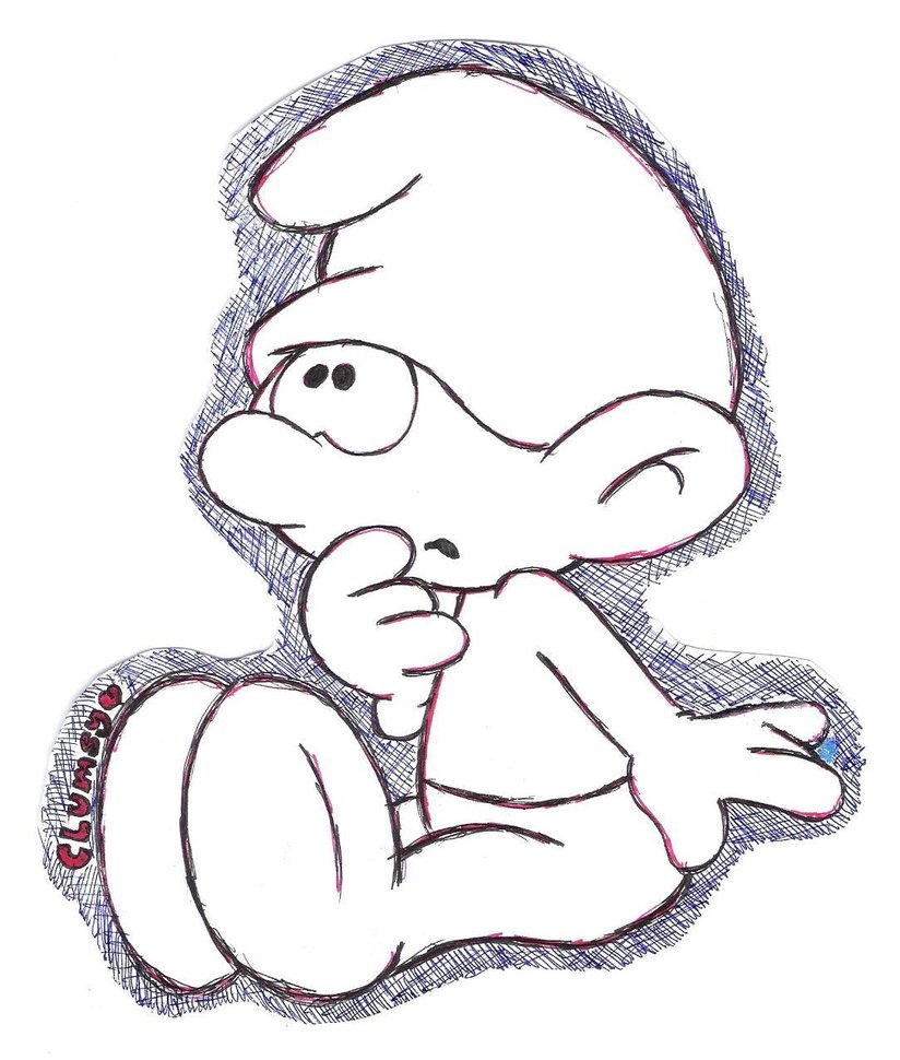 824x970 Clumsy Smurf By Divinesheep