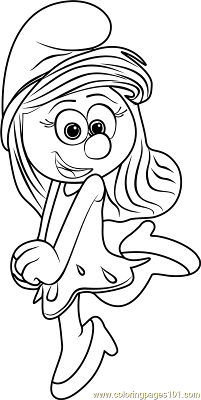 402x800 Smurfette Coloring Page