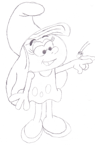 305x466 Smurfette Pencil Drawing By Kittaaypwnzyoo