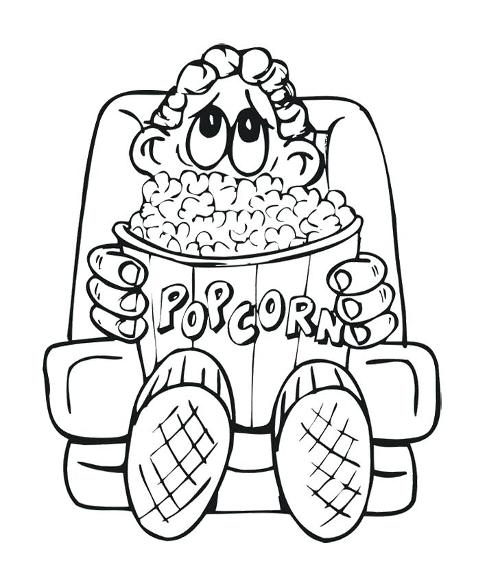 710x840 Elegant Popcorn Kernel Coloring Page Image Home Pages Day Snacks