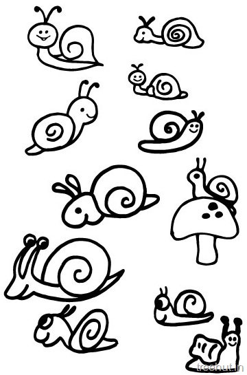 360x545 Cute Snail Drawing And Coloring Pages