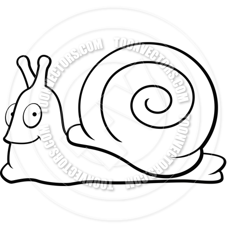 460x460 Snail Smiling (Black And White Line Art) By Cory Thoman Toon