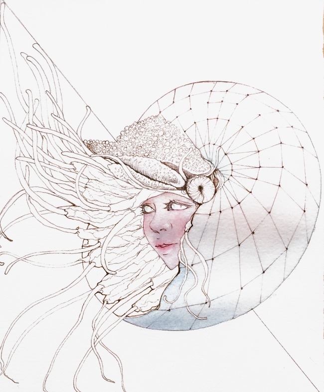 650x786 Snail Girl Line Drawings, Snail Girl Pattern, Line Drawings