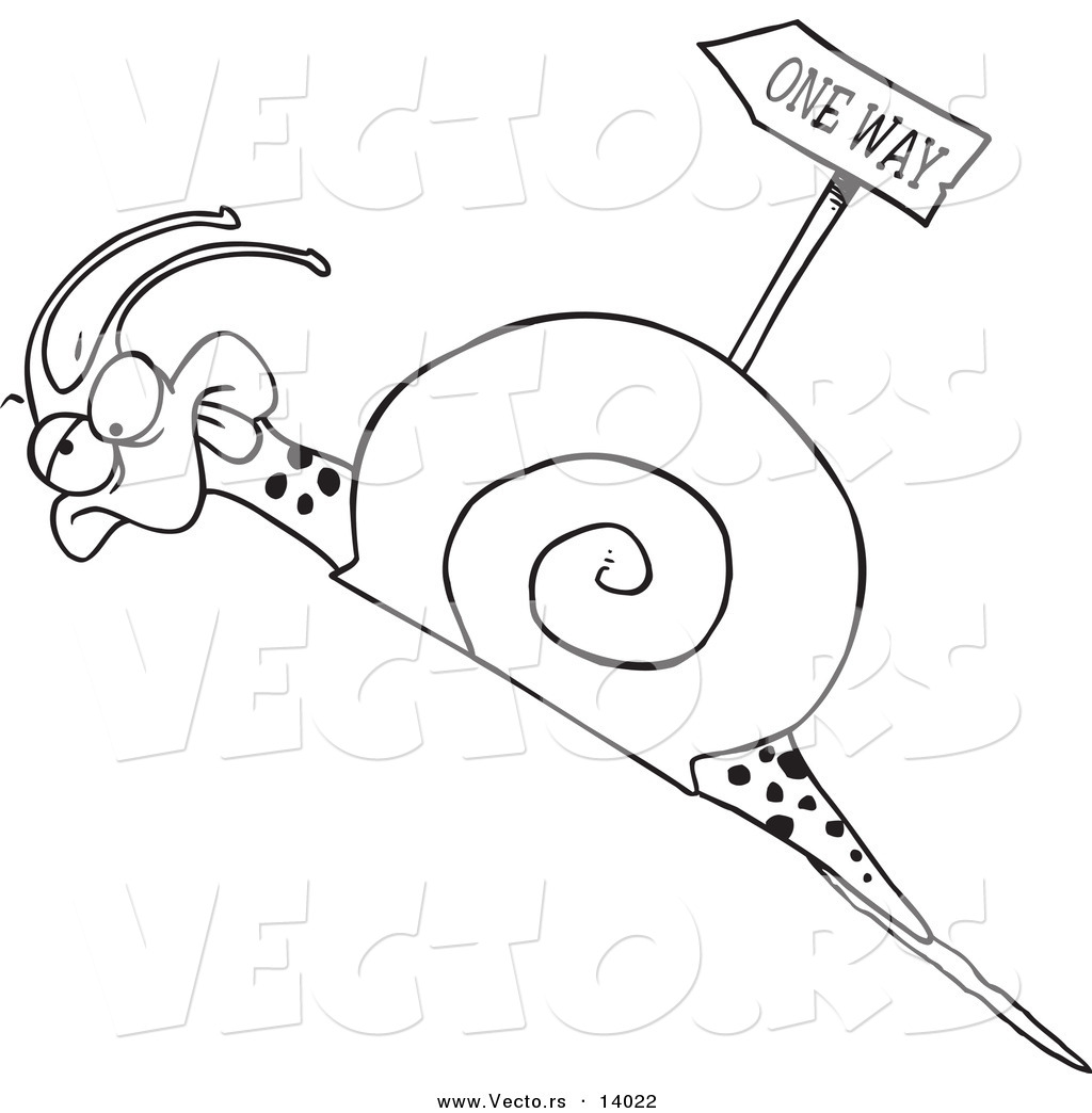 1024x1044 Vector Of A Cartoon Tired Snail Going Uphill Near A One Way Sign