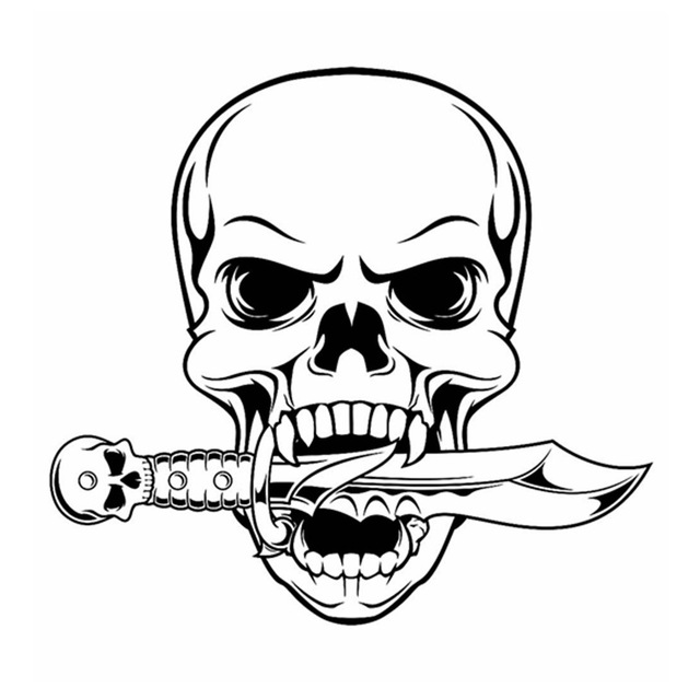 640x640 Skull Halloween Dagger Snake Sticker Punk Death Decal Halloween