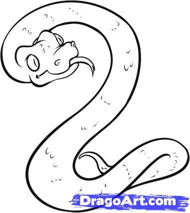 380x425 How To Draw A Water Snake On Paper With A Pencil Step By Step