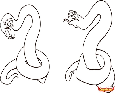 400x322 Coloring Step By Snake Viper Drawings Draw