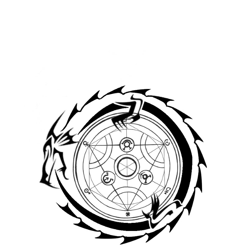 800x800 Tribal Outline Ouroboros Tattoo Design