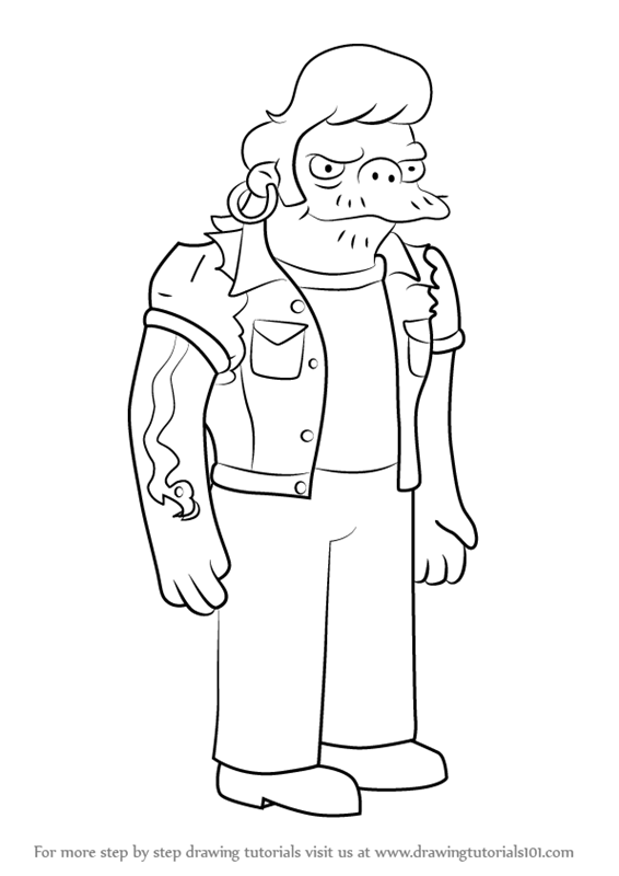 566x800 Learn How To Draw Snake Jailbird From The Simpsons (The Simpsons