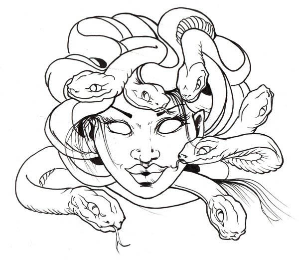 600x521 Home Medusa Awesome Medusa Snake Hair Coloring Page Coloring