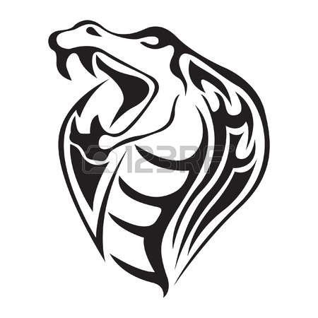 450x450 Awesome Black Tribal Snake Head Tattoo Stencil