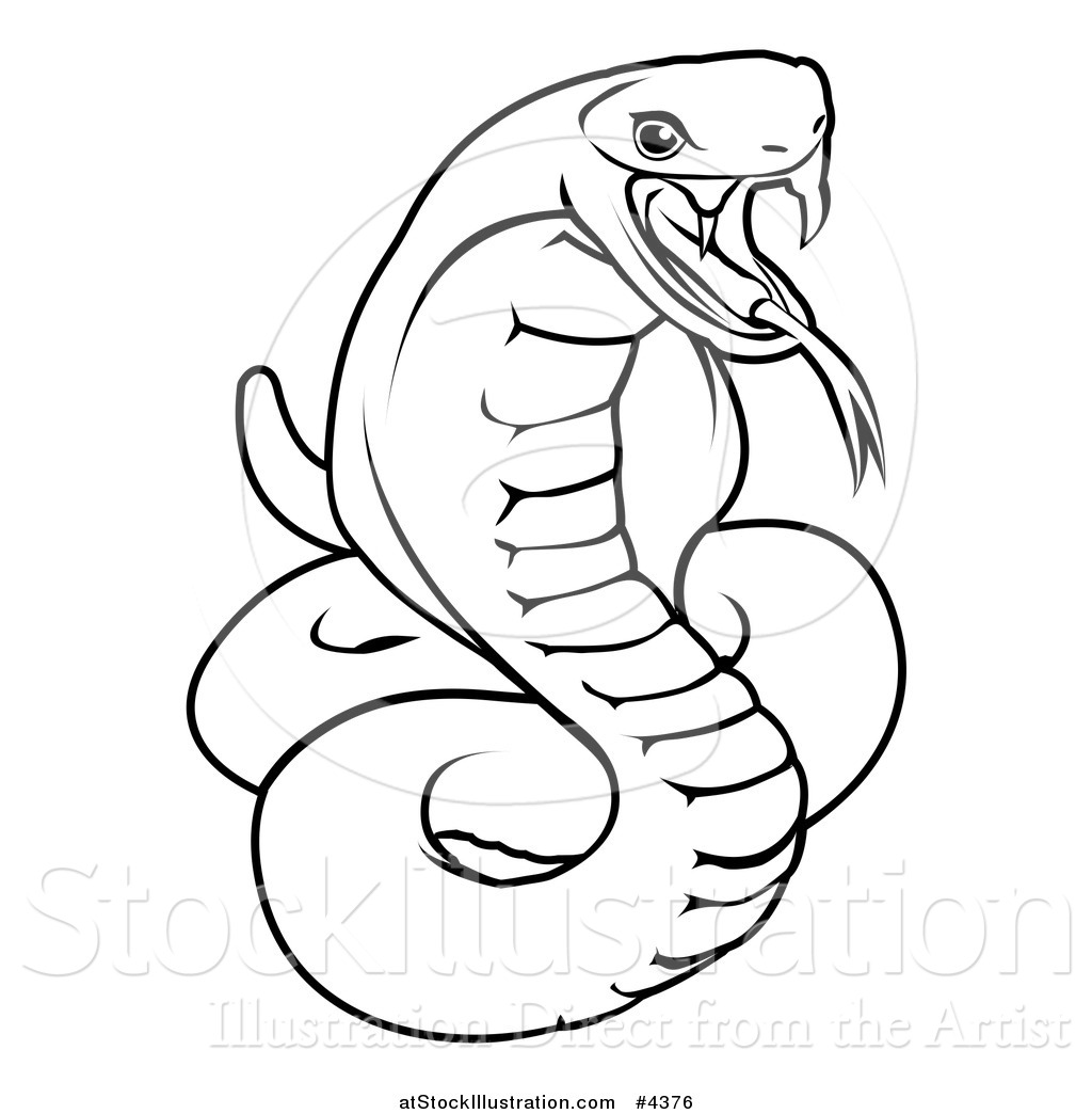 1024x1044 Vector Illustration Of An Outlined Chinese Zodiac Snake By