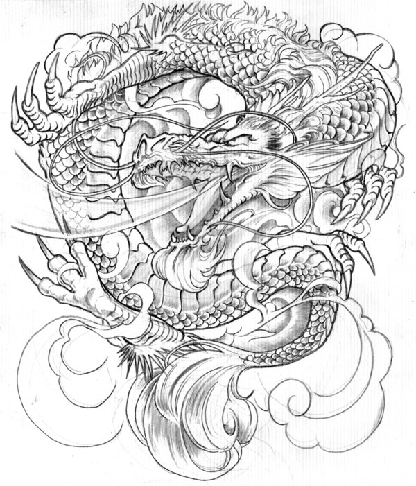 600x701 Collection Of Japanese Mask And Snake Tattoo Design