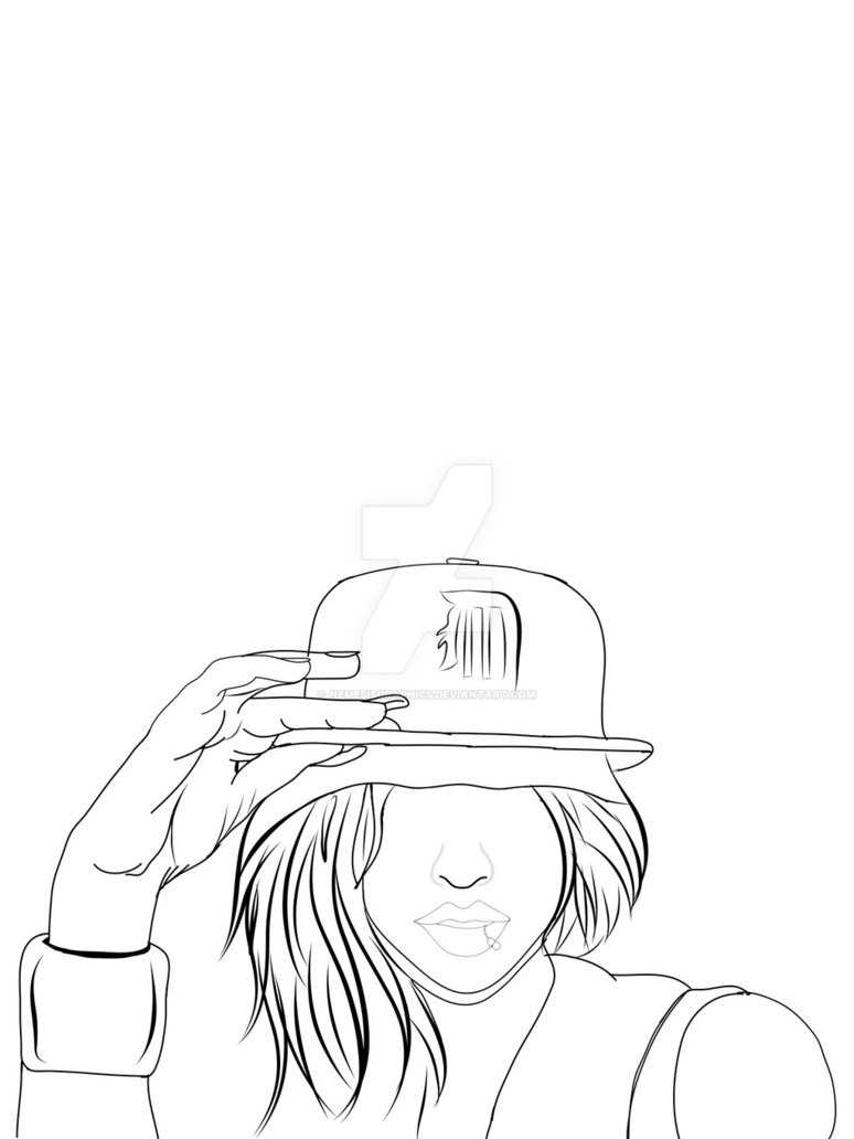 774x1032 Snapback Hipster Line Art By Nemesisgraphics