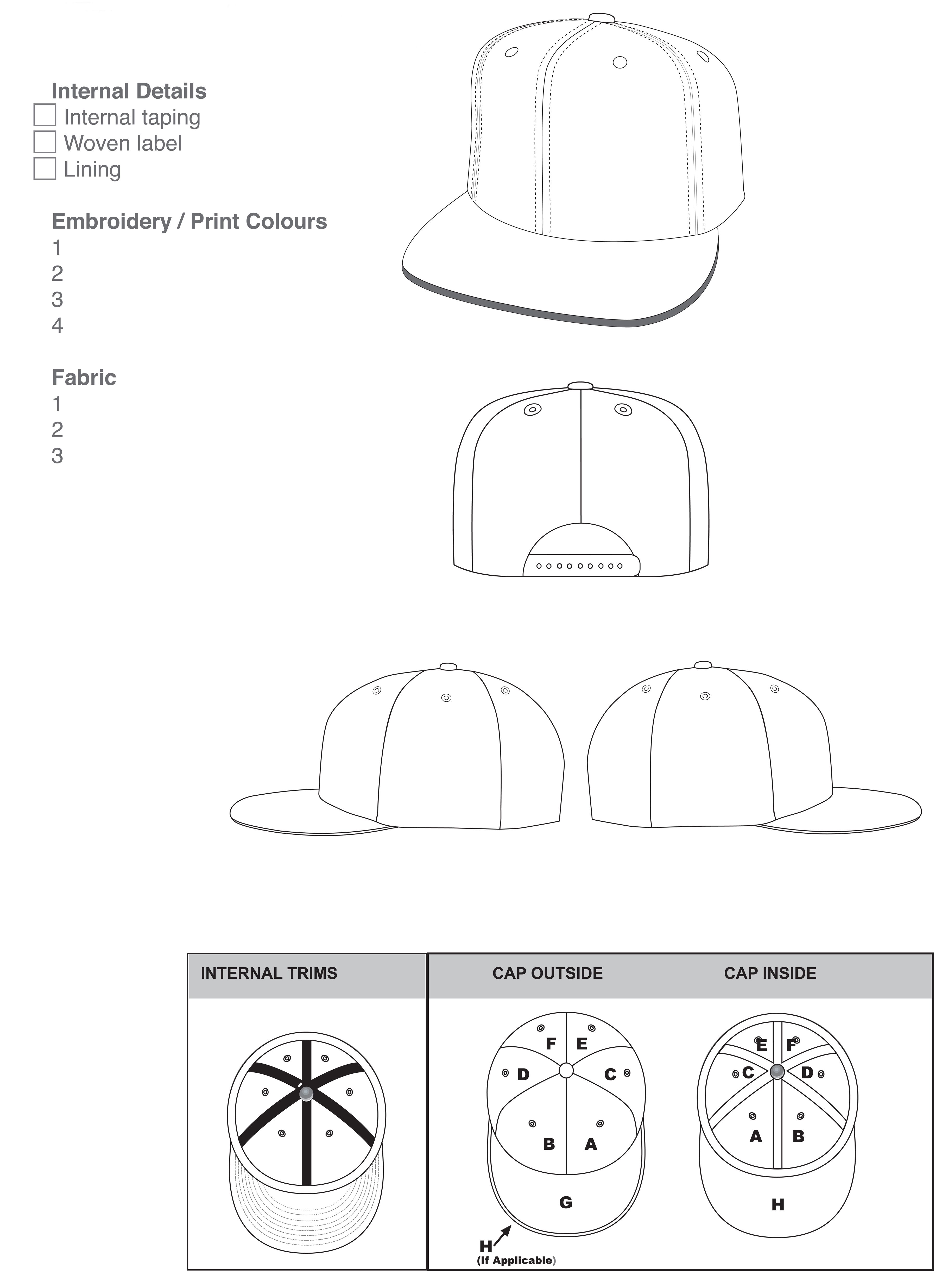 3642x4947 Snapback Outline Hoeden Outlines