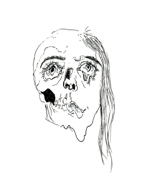 500x662 Skull Girl Sketch Tumblr