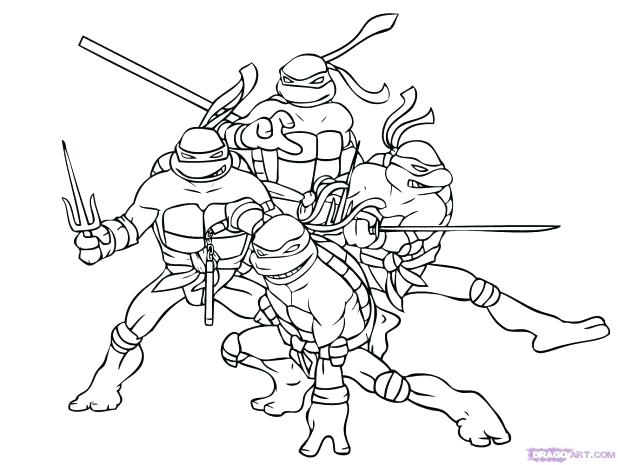 618x465 Inspirational Ninja Turtles Coloring Pages With Additional Line
