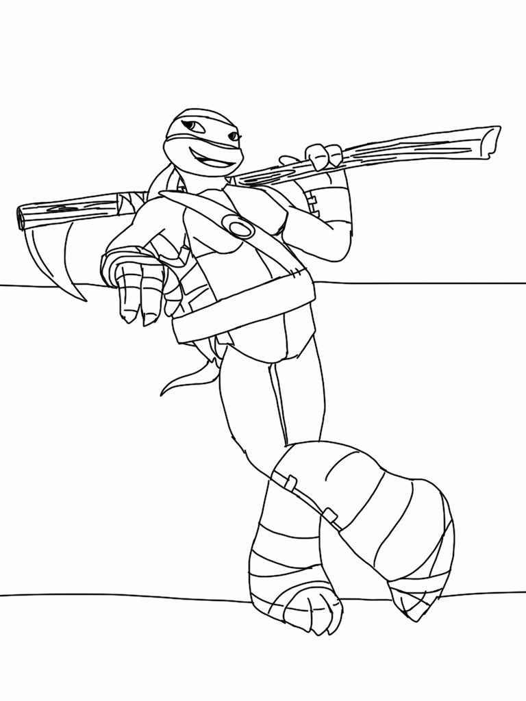 768x1024 Tmnt 2012 Mega The Mutant Snapping Turtle Lineart By Blackdragon