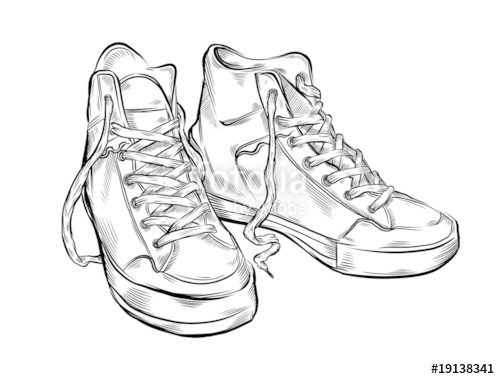 500x379 Hand Drawn Sneakers Stock Image And Royalty Free Vector Files