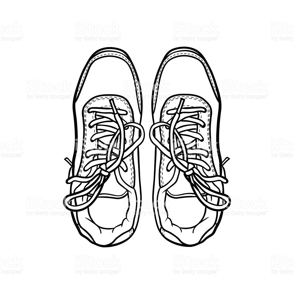 1024x1024 Boot. Cartoon Sneakers Doodle Contour Shoes Cartoon Sneakers