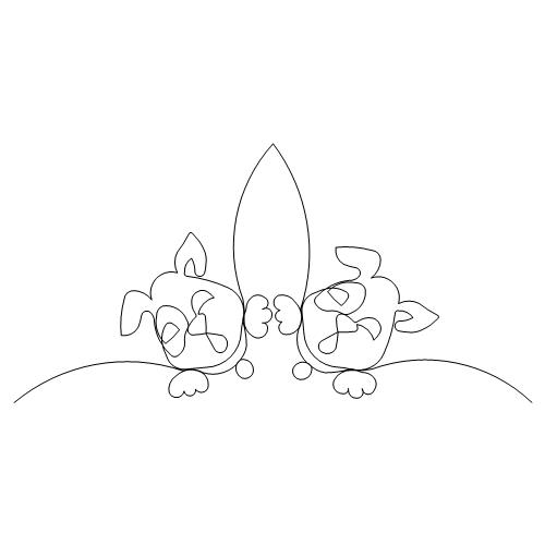 500x500 Puppy Parade Snickers Double Anne Bright Designs