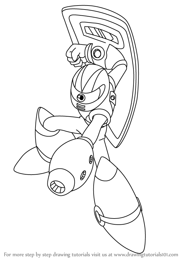 598x844 Step By Step How To Draw Sniper Joe From Mega Man