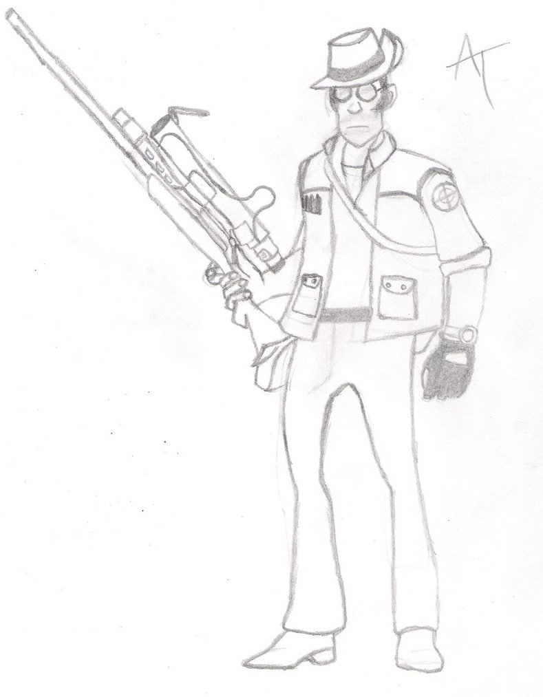 789x1013 Tf2 Sketch (Sniper) By Atlulu22