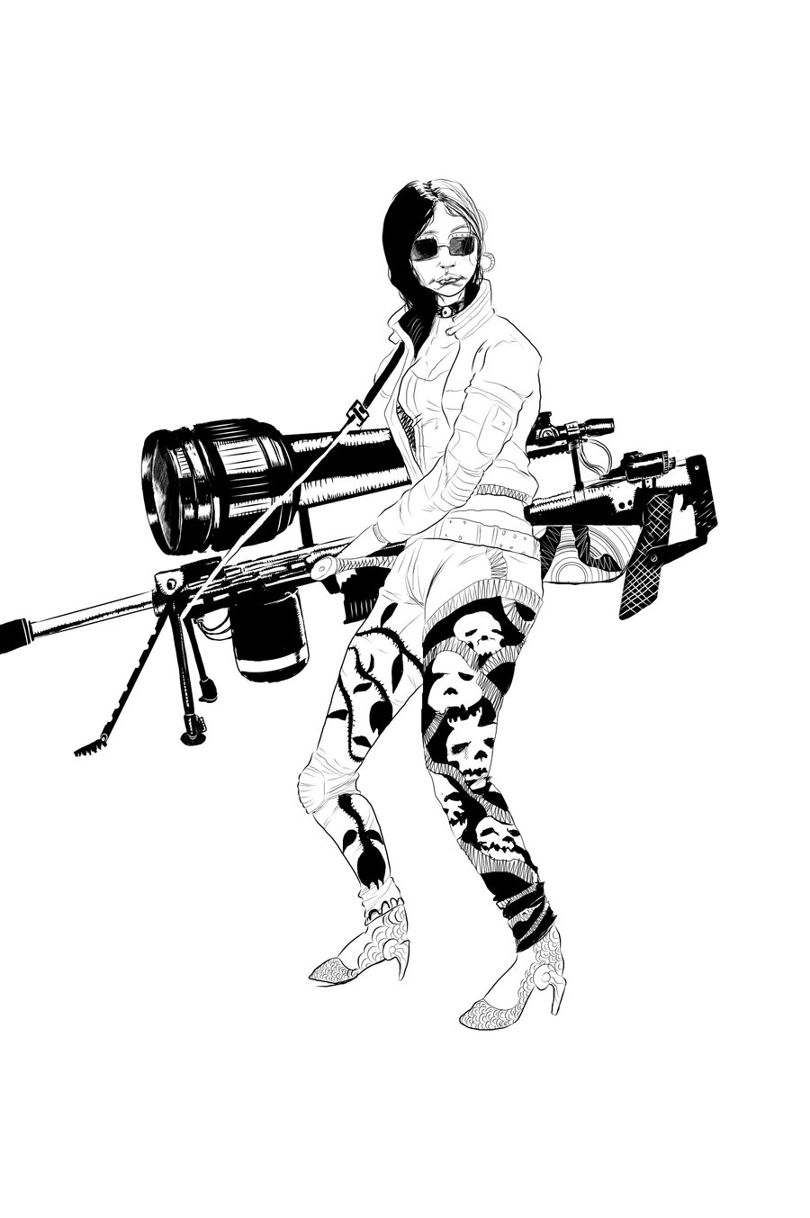 900x1353 Sniper Girl Ink By Killacaravagio