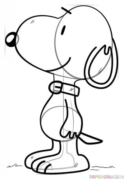 399x575 How To Draw Snoopy Step By Step Drawing Tutorials