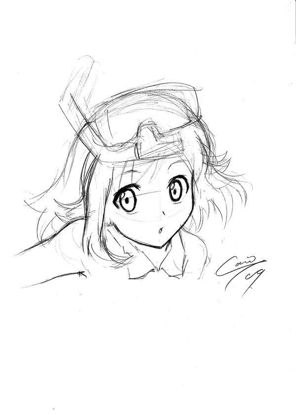 600x851 Manga Girl Snorkel Sketch By Kayo7