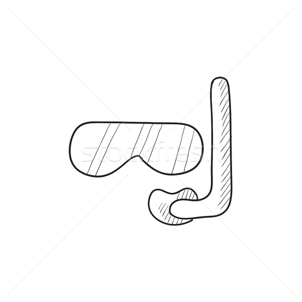 600x600 Mask And Snorkel Sketch Icon. Vector Illustration Andrei