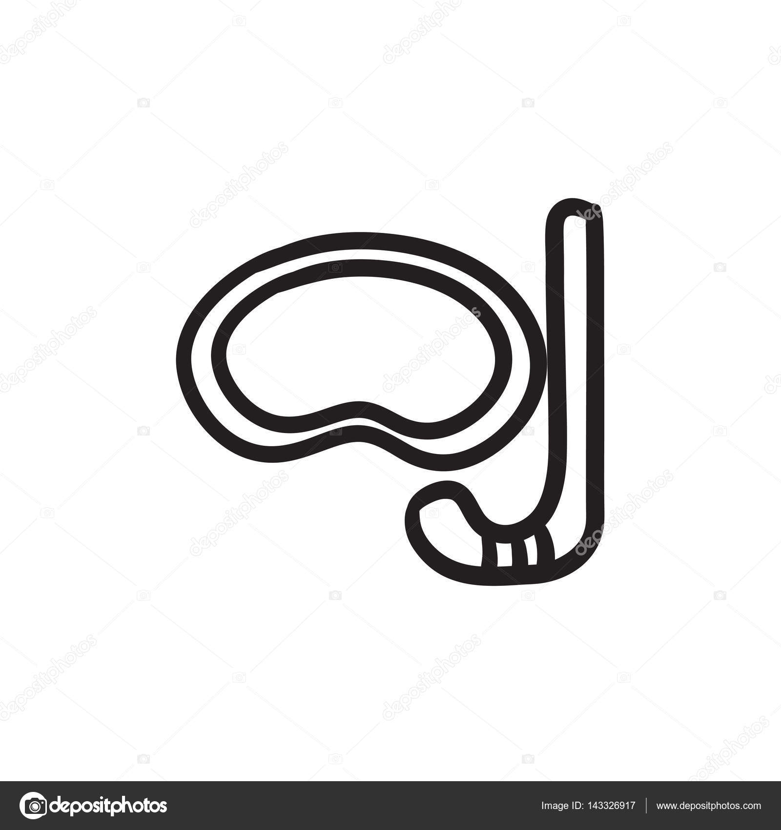 1600x1700 Mask And Snorkel Sketch Icon. Stock Vector Rastudio