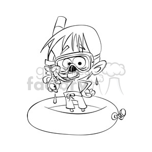 300x300 Royalty Free Vector Child Playing In The Water Wearing A Snorkel