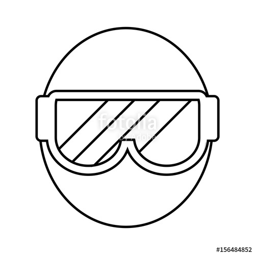 500x500 Face With Snorkel Goggles Icon Over White Background. Vector