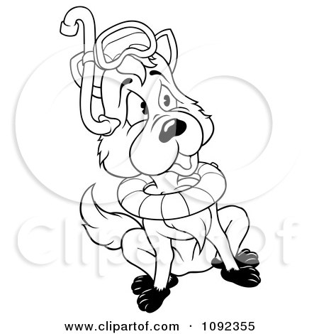 450x470 Clipart Outlined Snorkel Fox